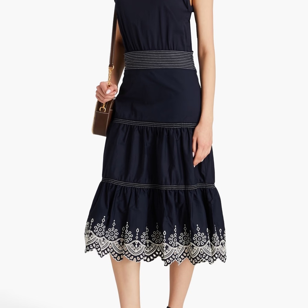 NWT Veronica Beard Amaia Navy Midi Dress XS - Picture 2 of 5